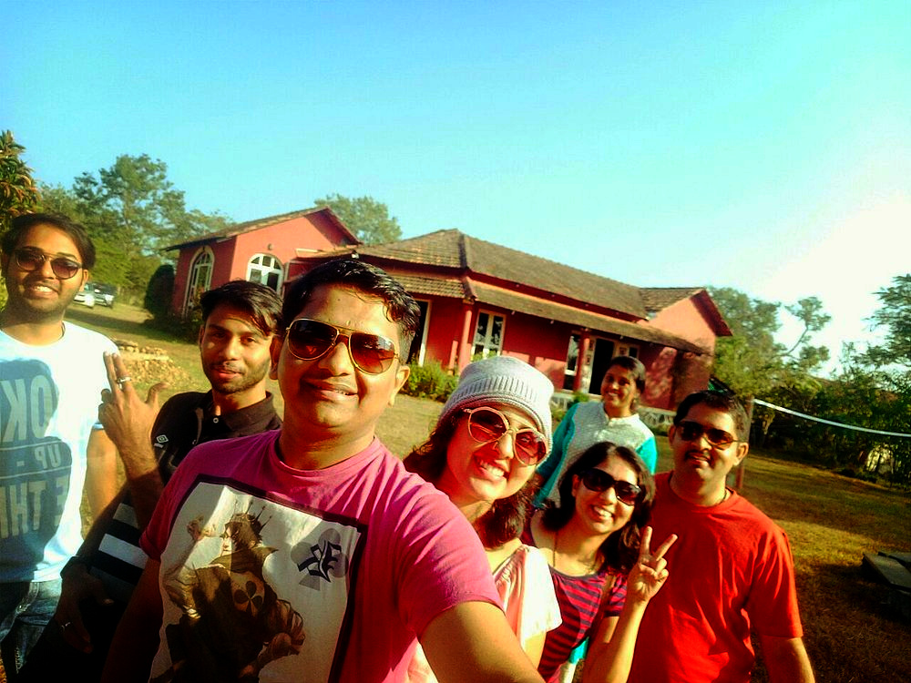 Happy family enjoying their stay