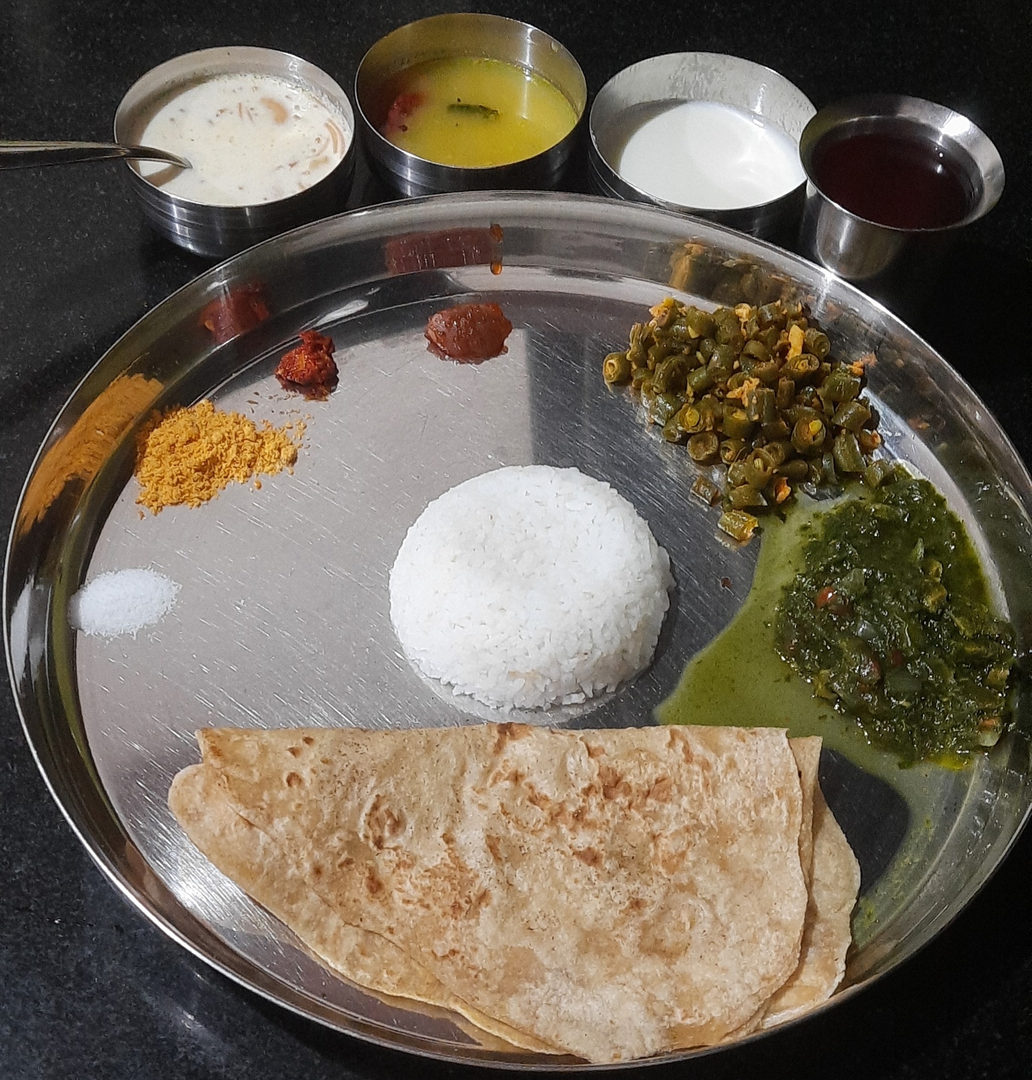 Pure vegetarian thali with farm-fresh ingredients